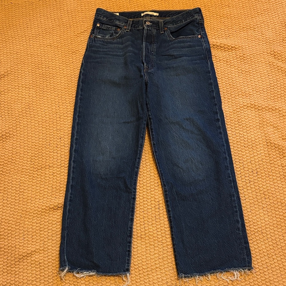 Levi’s Dark Blue Women's Ribcage Straight Ankle Jeans